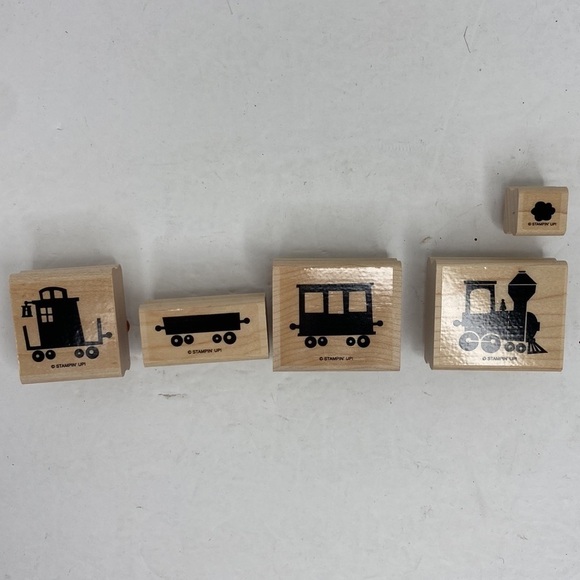 Stampin Up!Choo Choo Train Wood Rubber Stamp 5 PC Set Retired - Picture 10 of 10